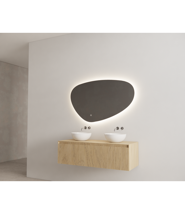 GLISS DESIGN Timotheus Wastafelonderkast Ribbelfront Castle Brown 140 cm 1 lade