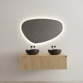 Timotheus Wastafelonderkast Ribbelfront Castle Brown 140 cm 1 lade