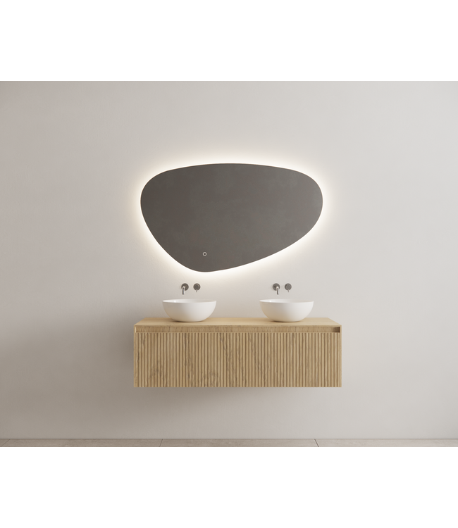 GLISS DESIGN Timotheus Wastafelonderkast Ribbelfront Castle Brown 140 cm 1 lade