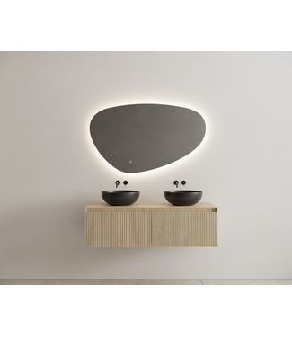 GLISS DESIGN Timotheus Wastafelonderkast Ribbelfront Corn Silk 120 cm 2 lades