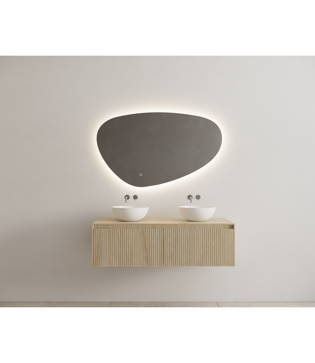 Timotheus Wastafelonderkast Ribbelfront Corn Silk 120 cm 2 lades