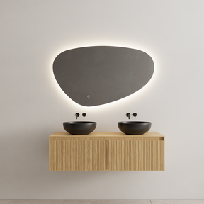 Timotheus Wastafelonderkast Ribbelfront Castle Brown 120 cm 2 lades