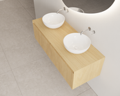 Timotheus Wastafelonderkast Ribbelfront Castle Brown 140 cm 2 lades Timotheus Wastafelonderkast Ribbelfront Castle Brown 140 cm 2 lades