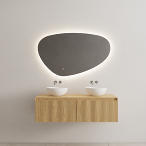 Timotheus Wastafelonderkast Ribbelfront Castle Brown 140 cm 2 lades