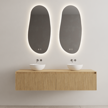 Timotheus Wastafelonderkast Ribbelfront Castle Brown 160 cm 2 lades