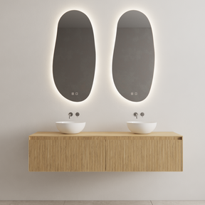 Timotheus Wastafelonderkast Ribbelfront Castle Brown 160 cm 2 lades