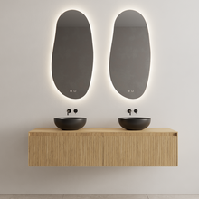 Timotheus Wastafelonderkast Ribbelfront Castle Brown 180 cm 2 lades