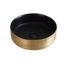 Waskom relief Turo Goud / Zwart 36x13cm - Keramiek