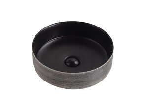 Aloni Loop Ronde waskom 36x13cm Grijs - Zwart