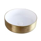 Aloni Loop Ronde waskom 36x13cm Gebordsteld Goud - Wit