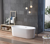 Luxe Vrijstaand Bad 182x80x58 cm Acryl Wit met dikke rand