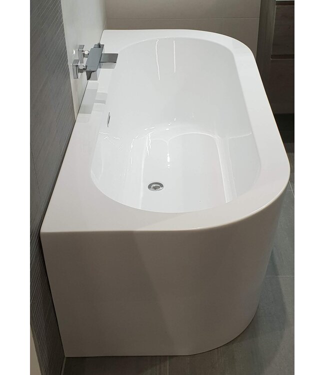 Luxe Half Vrijstaand Bad 170x75x59 cm Acryl Wit met met afsluitbare klikplug
