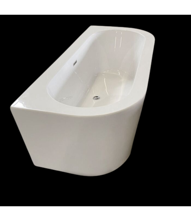 Luxe Half Vrijstaand Bad 170x75x59 cm Acryl Wit met met afsluitbare klikplug