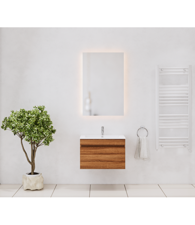 GLISS DESIGN Gliss Anelius Badkamermeubel excl. Wastafel Sonoma Brown 60cm