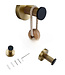 Toilet Accessoires set Ribbed Lux Zwart & Goud Toiletborstelhouder Reserverolhouder Toiletrolhouder  handdoekhaak