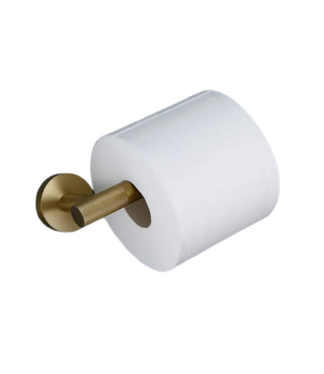 Toilet Accessoires set Ribbed Lux Geborsteld Goud Toiletborstelhouder Reserverolhouder Toiletrolhouder handdoekhaak