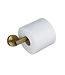 Toilet Accessoires set Ribbed Lux Geborsteld Goud Toiletborstelhouder Reserverolhouder Toiletrolhouder handdoekhaak