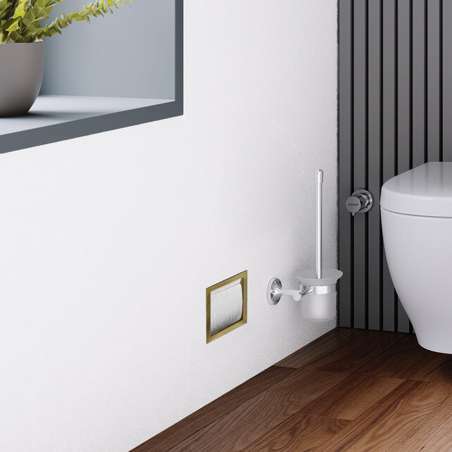 Inbouw Toiletrolhouder Geborsteld Goud 66x14x12cm Reserverolhouder RVS Inbouw Toiletrolhouder Geborsteld Goud 66x14x12cm Reserverolhouder RVS