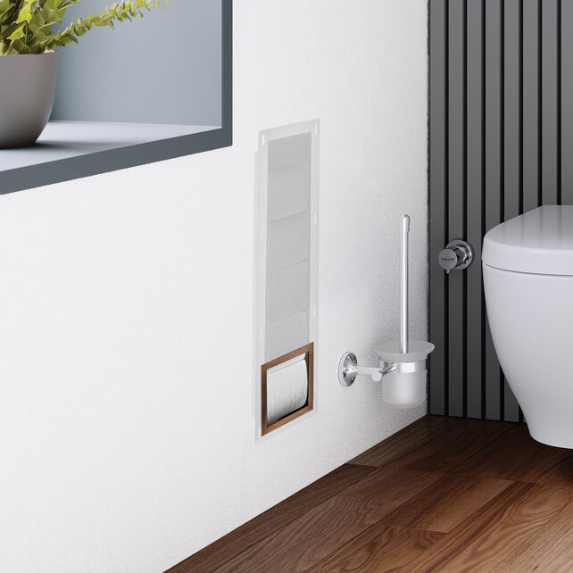 Inbouw Toiletrolhouder Geborsteld Koper 66x14x12cm Reserverolhouder RVS