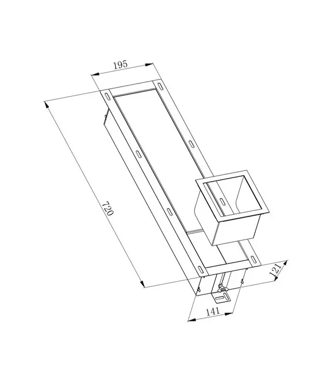 ALONI Inbouw Toiletrolhouder Gun Metal 66x14x12cm Reserverolhouder RVS