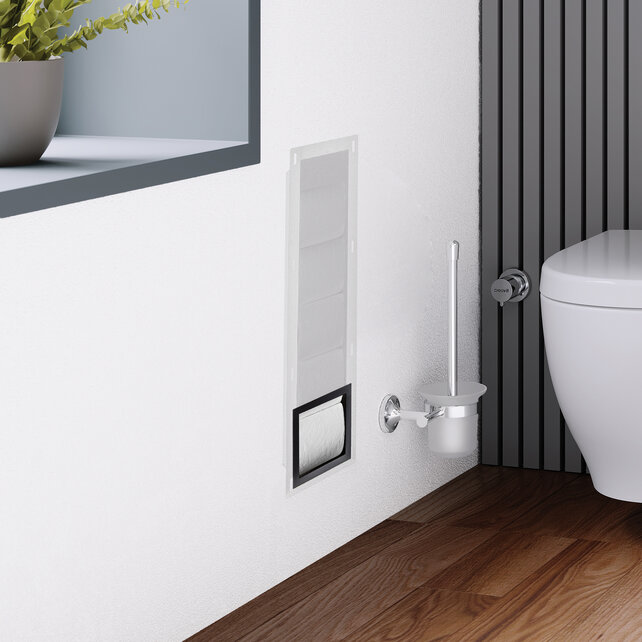 Inbouw Toiletrolhouder Mat Zwart 66x14x12cm Reserverolhouder RVS Inbouw Toiletrolhouder Mat Zwart 66x14x12cm Reserverolhouder RVS