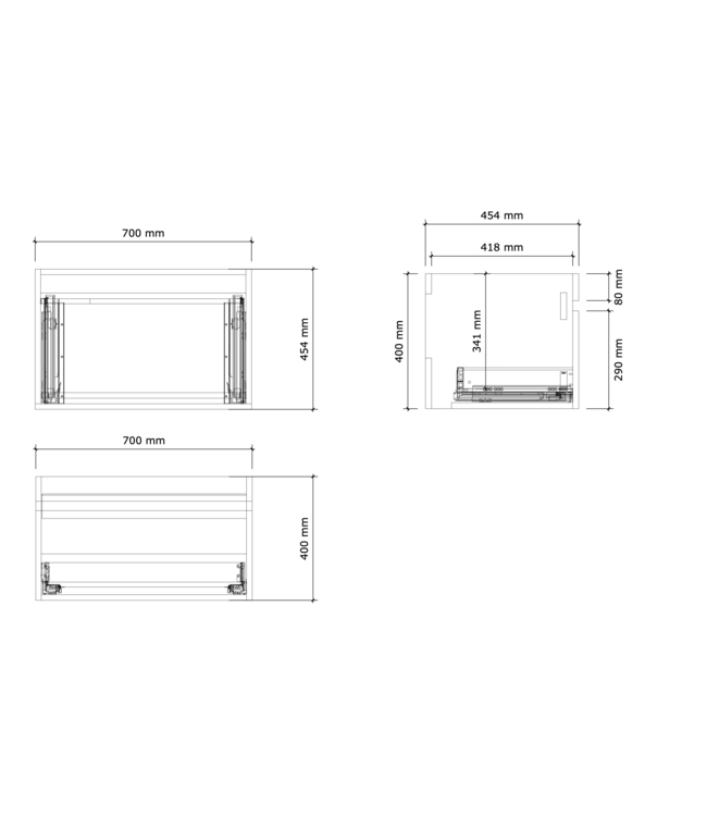 Gliss Anelius Badkamermeubel excl. Wastafel Sonoma Brown 70cm