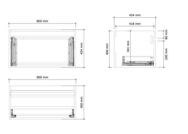 Gliss Anelius Badkamermeubel excl. Wastafel Sonoma Brown 80cm