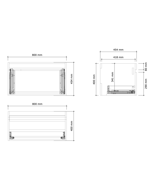 Gliss Anelius Badkamermeubel excl. Wastafel Sonoma Brown 80cm