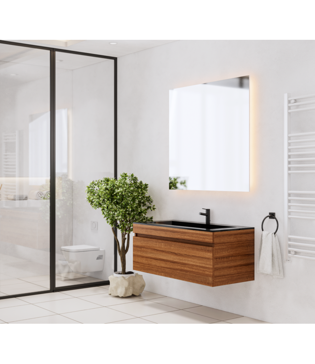 Gliss Anelius Badkamermeubel excl. Wastafel Sonoma Brown 100cm