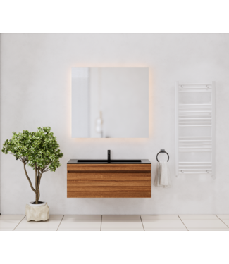 GLISS DESIGN Gliss Anelius Badkamermeubel excl. Wastafel Sonoma Brown 100cm