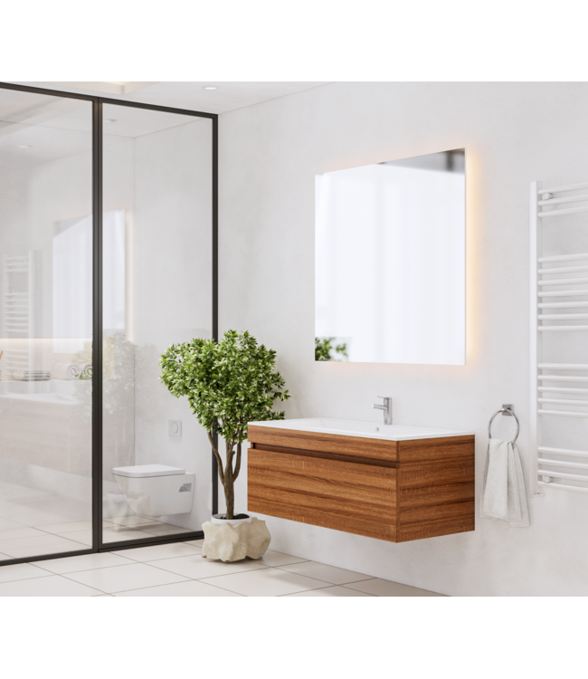 GLISS DESIGN Gliss Anelius Badkamermeubel excl. Wastafel Sonoma Brown 100cm