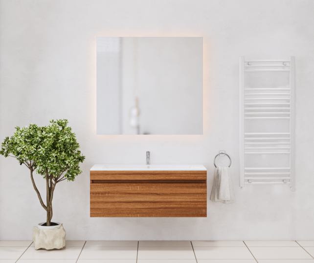 Gliss Anelius Badkamermeubel excl. Wastafel Sonoma Brown 100cm