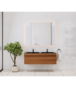 GLISS DESIGN Gliss Anelius Badkamermeubel excl. Wastafel Sonoma Brown 120cm