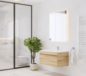 Gliss Anelius Badkamermeubel met Wastafel Natural Oak 80cm