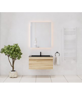 GLISS DESIGN Gliss Anelius Badkamermeubel excl. Wastafel Natural Oak 80cm