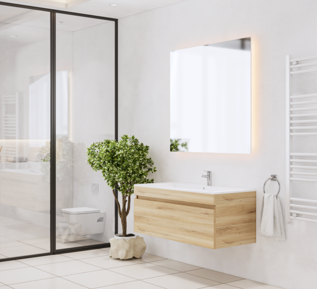 Gliss Anelius Badkamermeubel excl. Wastafel Natural Oak 100cm