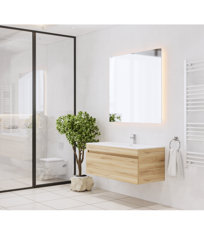 Gliss Anelius Badkamermeubel excl. Wastafel Natural Oak 100cm