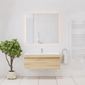 Gliss Anelius Badkamermeubel met Wastafel Natural Oak 100cm