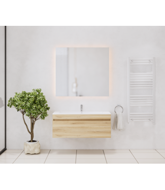 GLISS DESIGN Gliss Anelius Badkamermeubel excl. Wastafel Natural Oak 100cm