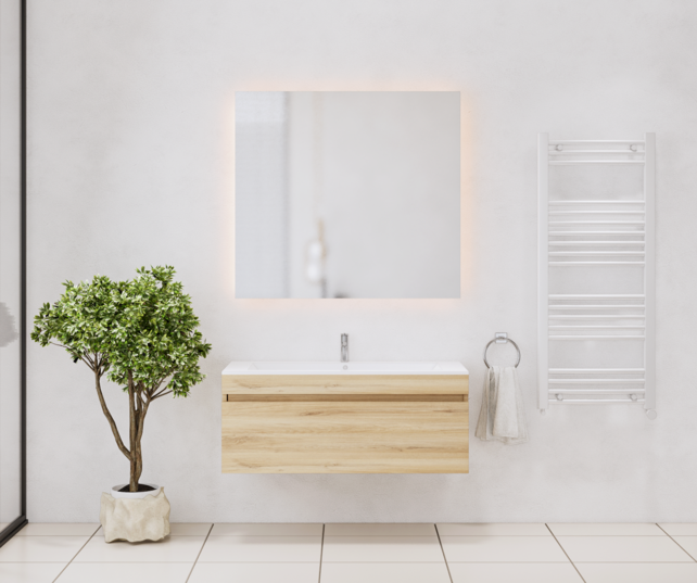 Gliss Anelius Badkamermeubel met Wastafel Natural Oak 100cm