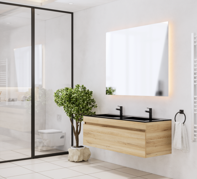 Gliss Anelius Badkamermeubel Excl. Wastafel  Natural Oak 140cm