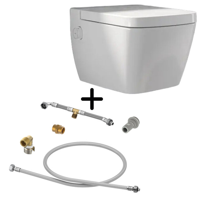 TECEONE Hangtoilet met Bidet Koud (TECE 9700201) Stroomloos bidetdouche  excl. wc-bril