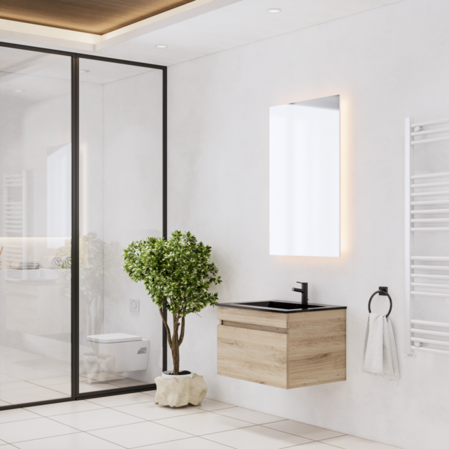 Gliss Anelius Badkamermeubel met Wastafel Grey Oak 70cm