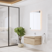 Gliss Anelius Badkamermeubel met Wastafel Grey Oak 80cm