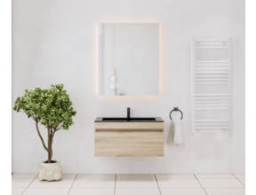 Gliss Anelius Badkamermeubel met Wastafel Grey Oak 80cm