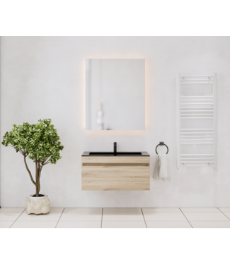 GLISS DESIGN Gliss Anelius Badkamermeubel excl. Wastafel Grey Oak 80cm