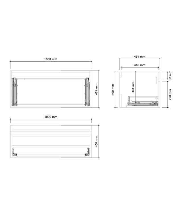 GLISS DESIGN Gliss Anelius Badkamermeubel excl. Wastafel Grey Oak 100cm