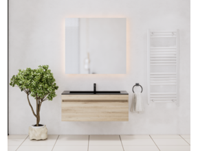 Gliss Anelius Badkamermeubel met Wastafel Grey Oak 100cm