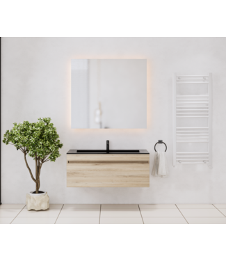 GLISS DESIGN Gliss Anelius Badkamermeubel excl. Wastafel Grey Oak 100cm