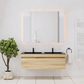 Gliss Anelius Badkamermeubel met Wastafel Grey Oak 120cm